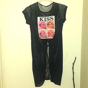 OCCASION®™ black transparent mesh top